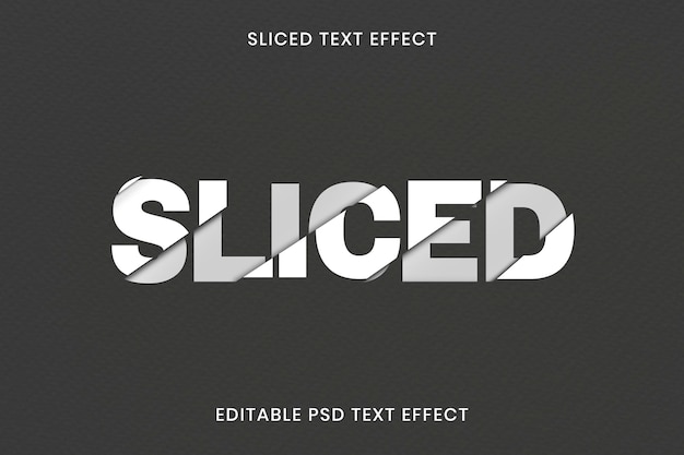 Modelo psd de efeito de texto fatiado editável