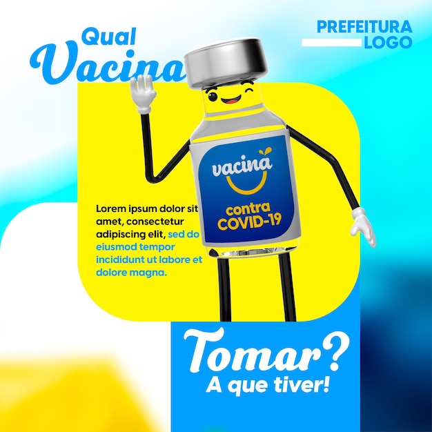 Modelo psd de mídia social para vacinação infantil contra covid 19