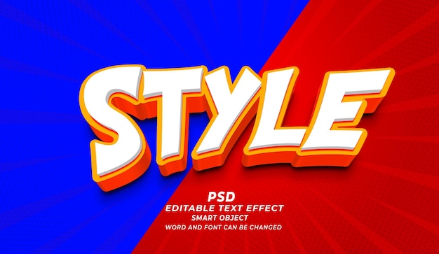 Modelo PSD de Photoshop com efeito de texto editável em estilo 3D
