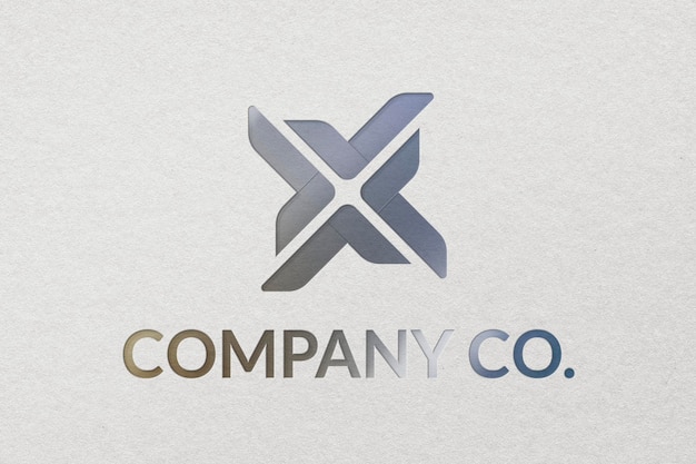 PSD modelo psd do logotipo comercial da company co. em textura de papel em relevo
