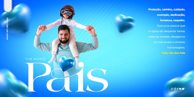 modelo psd editável para mídia social dia dos pais evento comemorativo dos pais