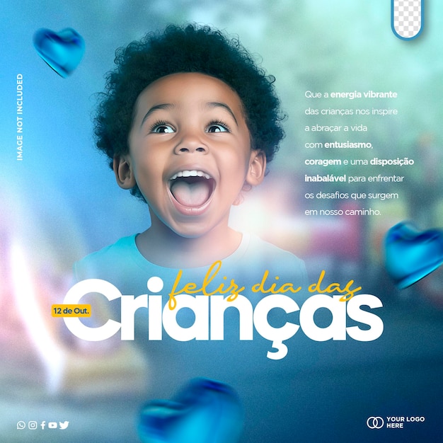 Modelo psd feed editável dia das crianças feliz dia das criancas no