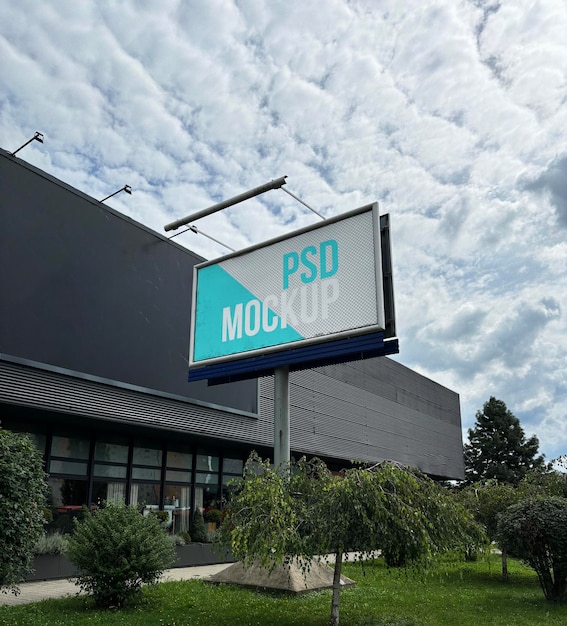 Modelo de publicidad al aire libre, señalización de tiendas, cartelera, plantilla de vitrina, identidad visual