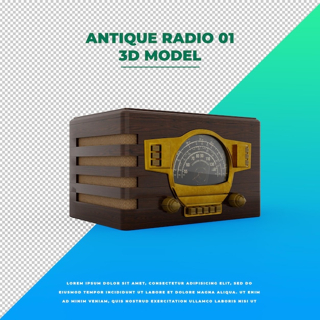 PSD modelo de radio antiguo vintage de estilo retro