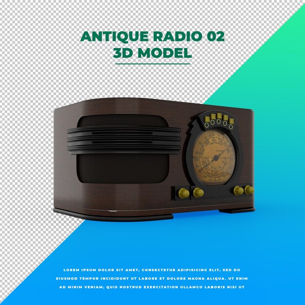 PSD modelo de radio antiguo vintage de estilo retro