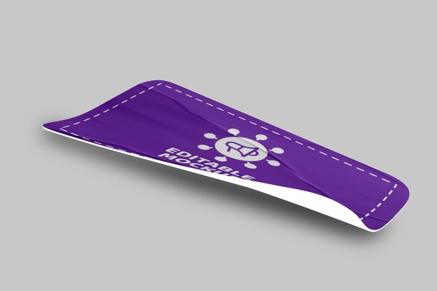 Modelo realista de adesivo Design PSD Modelo de etiqueta promocional Modelo de tag