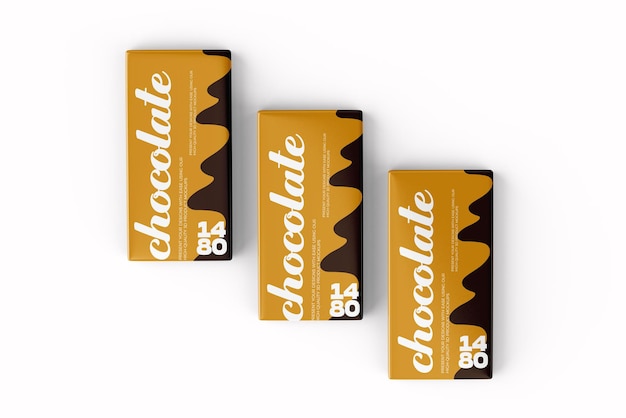 Modelo realista de barra de chocolate em psd
