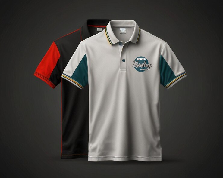 Modelo realista de camisa de polo masculina