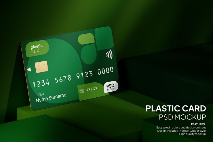 Modelo realista de cartão de plástico adequado para cartão de crédito cartão de débito cartão de adesão cartão de identificação cartão de voucher