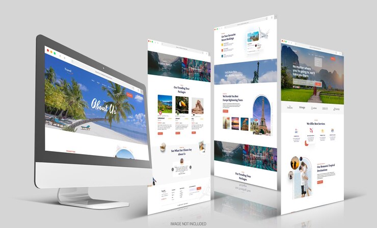 PSD modelo realista de desktop e modelo de tela de navegador da web com fundo editável