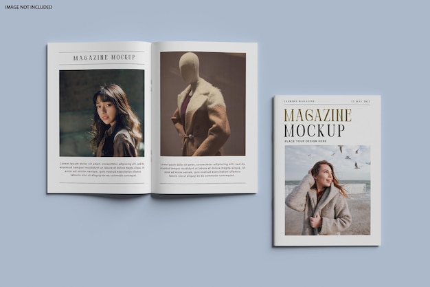 Modelo realista de uma revista A4