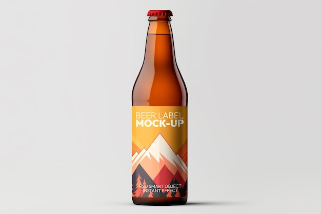 Modelo realista de la etiqueta de la marca de cerveza