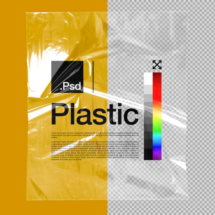PSD un modelo realista de plástico transparente