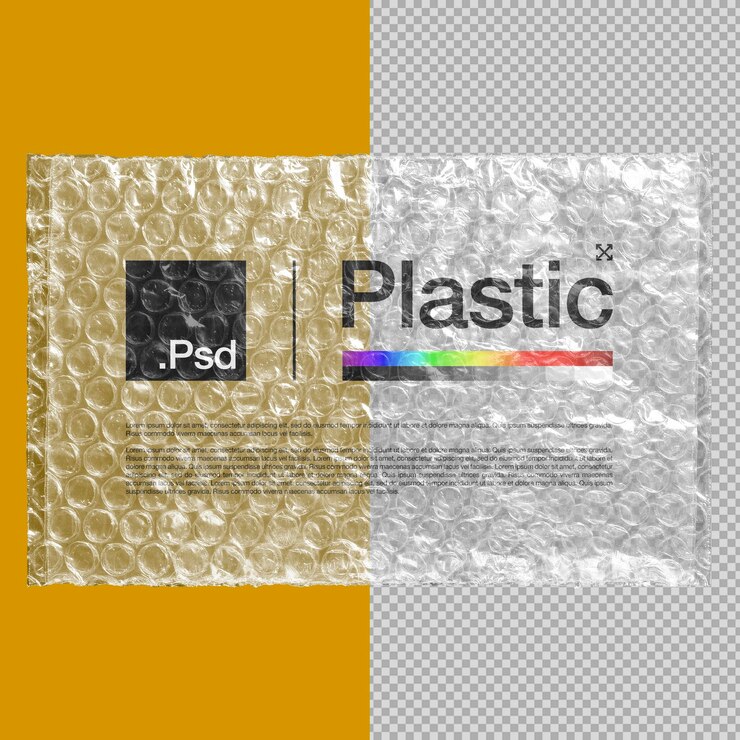 PSD un modelo realista de plástico transparente