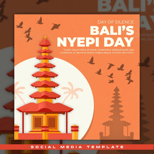 PSD modelo de redes sociales día del silencio día nyepi