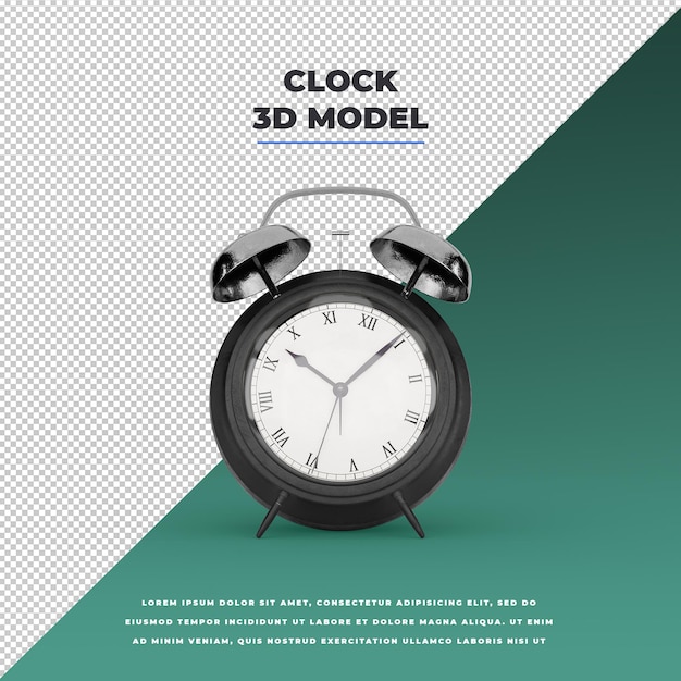 PSD modelo de reloj despertador 3d