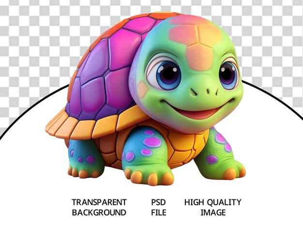 PSD modelo de renderizado 3d de la tortuga bebé linda de psd