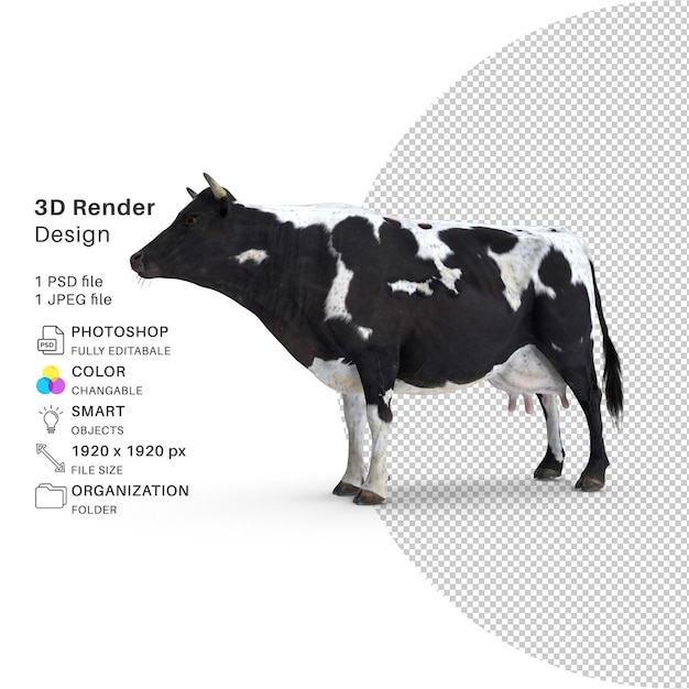 Modelo de renderizado 3D de vaca