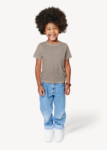 Modelo de ropa para niños afroamericanos diseño de ropa casual psd