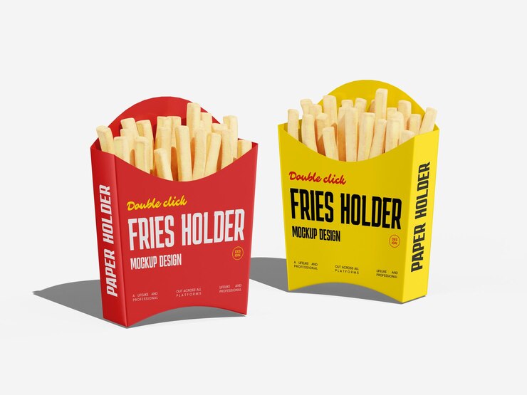 Modelo de soporte de papas fritas de papel Kraft