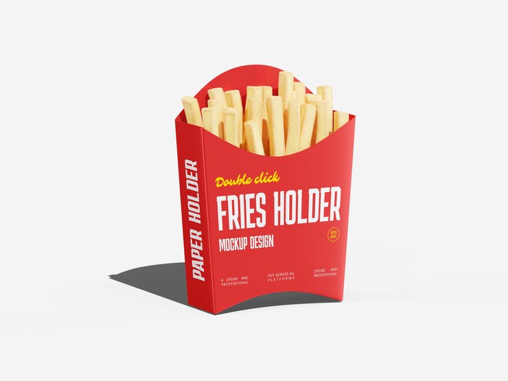 Modelo de soporte de papas fritas de papel Kraft