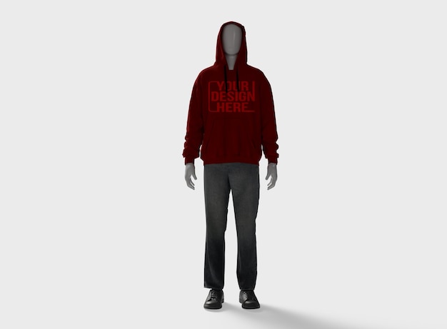 Modelo de sudadera con capucha aislado