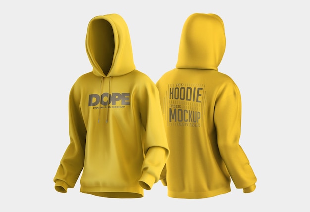 Modelo de sudadera con capucha amarilla