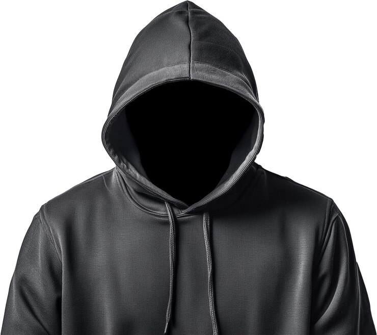 PSD modelo de sudadera con capucha oscura con fondo aislado ia generativa
