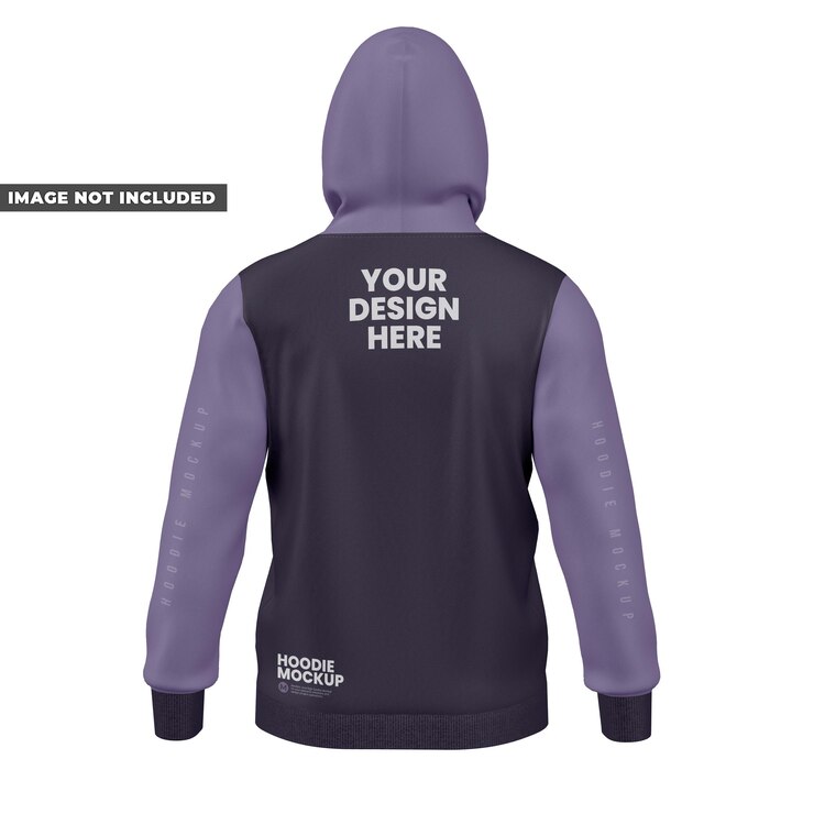 PSD modelo de sudadera con capucha en la vista trasera