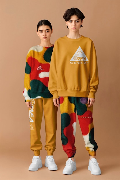 Modelo de sudaderas blancas a juego
