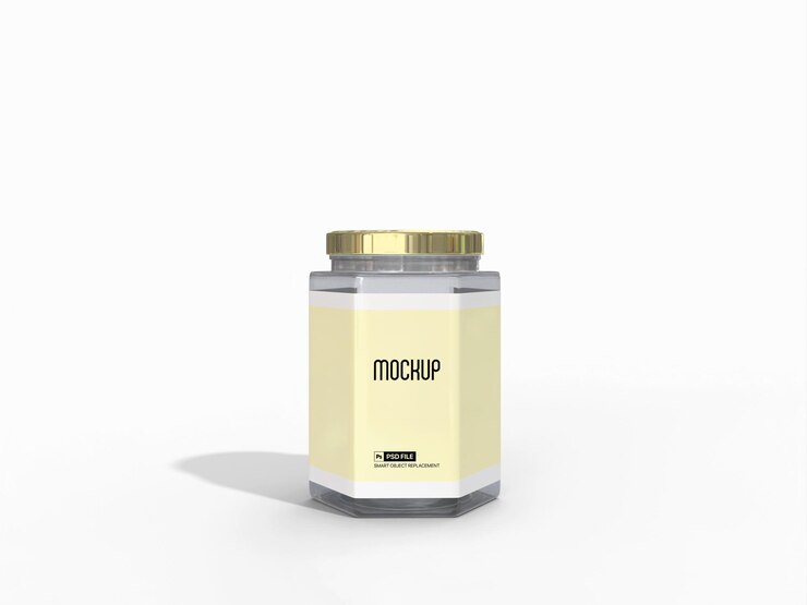 Modelo de tapa metálica de frasco de vidrio en formato PSD