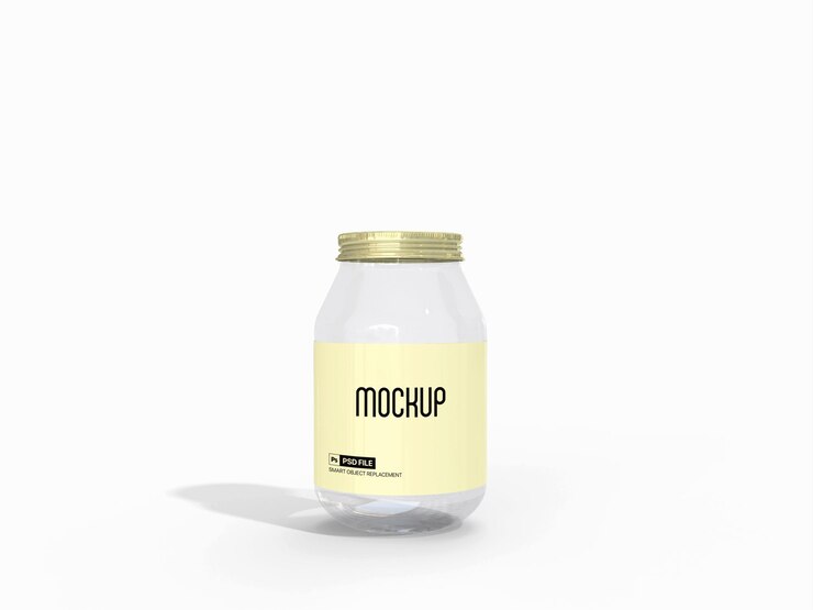 Modelo de tapa metálica de frasco de vidrio en formato PSD
