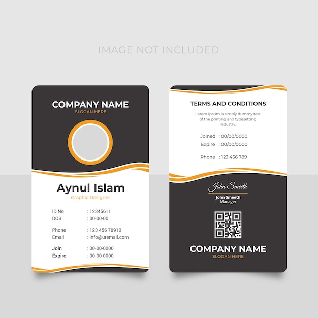 modelo de tarjeta de identificación corporativa diseño creativo y único
