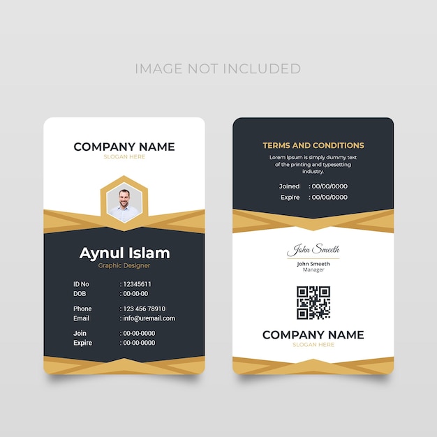 modelo de tarjeta de identificación corporativa diseño creativo y único