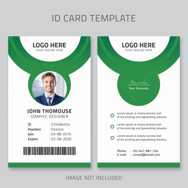 Modelo de tarjeta de identificación de empresa verde
