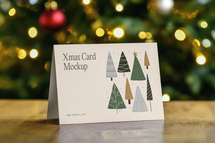 PSD modelo de tarjeta de navidad