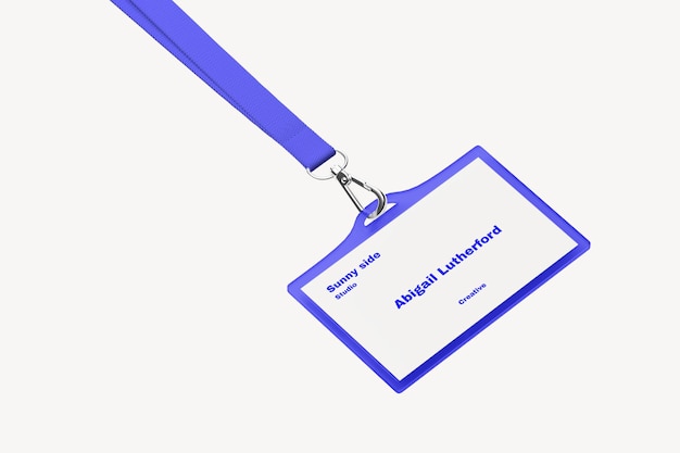 Modelo de tarjeta de personal azul diseño de renderización 3D psd