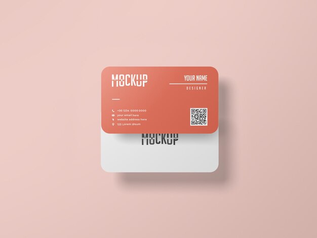 Modelo de tarjeta de visita con diseño rojo y blanco