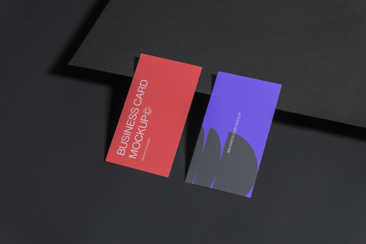Modelo de tarjeta de visita con escena de estudio minimalista