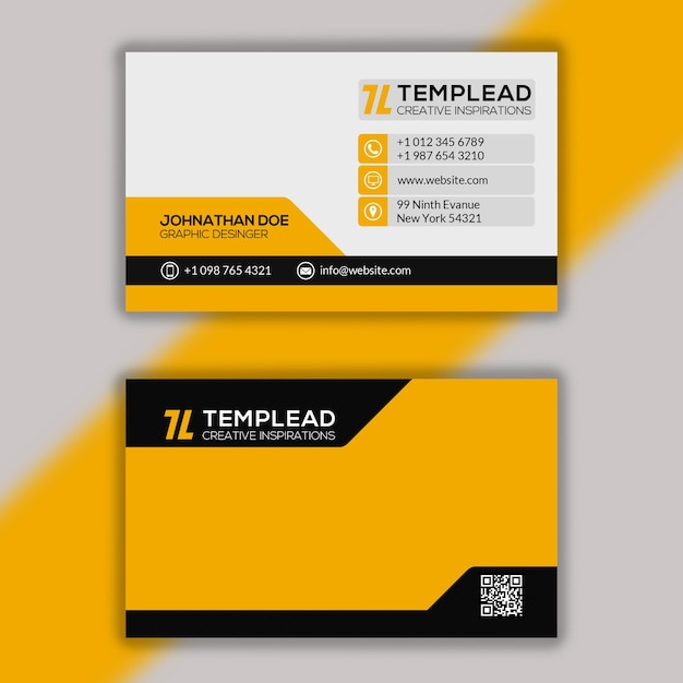 Modelo de tarjeta de visita moderna y limpia para empresas