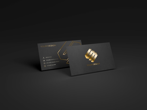 Modelo de tarjeta de visita con textura negra