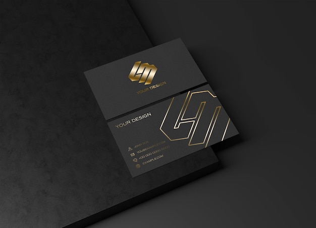 Modelo de tarjeta de visita con textura negra