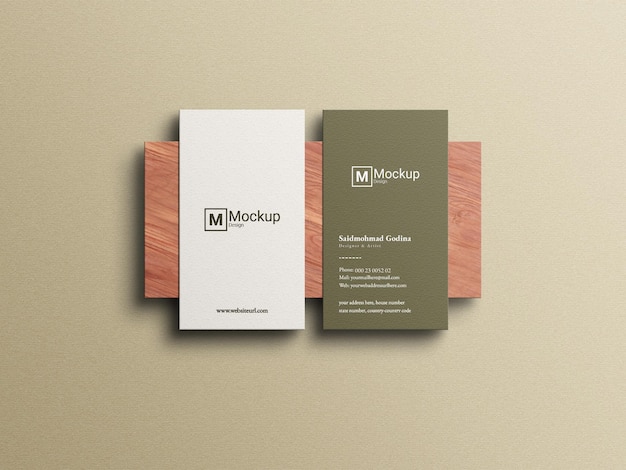 Modelo de tarjeta de visita vertical