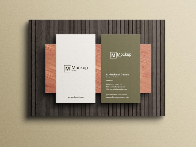 Modelo de tarjeta de visita vertical