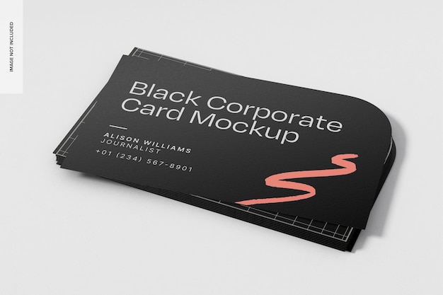 Modelo de tarjetas corporativas negras y elegantes apiladas