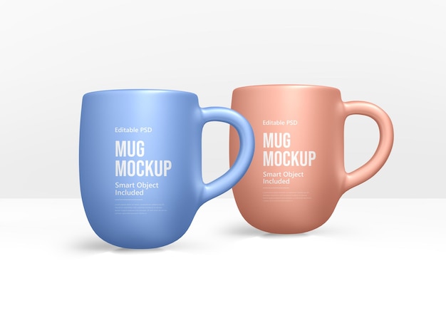 Modelo de taza de café elegante para exhibición de productos y marca