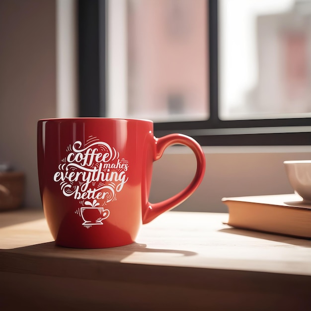 Modelo de taza de café roja