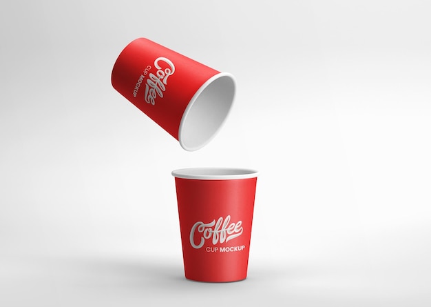 Modelo de taza de café roja