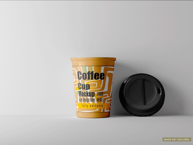 Modelo de taza de café con tapa negra