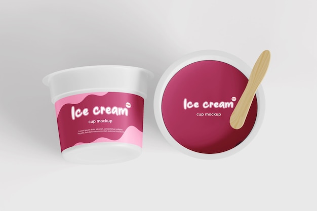 Modelo de taza de helado en formato PSD